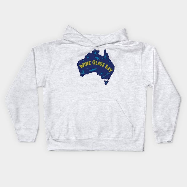 AUSSIE MAP WINE GLASS BAY Kids Hoodie by elsa-HD